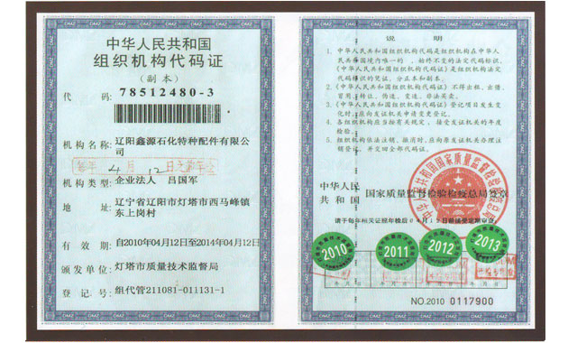 中华人民共和国组织机构代码证（副本）